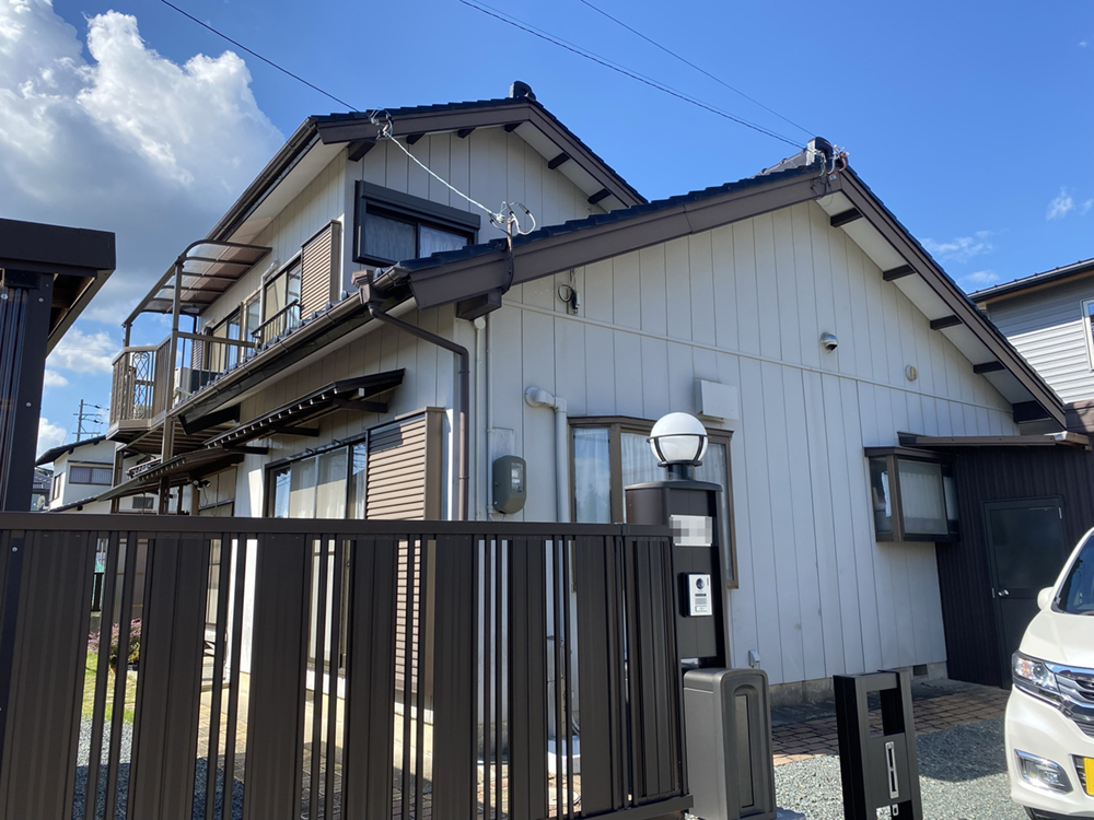 豊川市平尾町 トタン外壁の和風住宅♦高純度シリコンで塗替えました