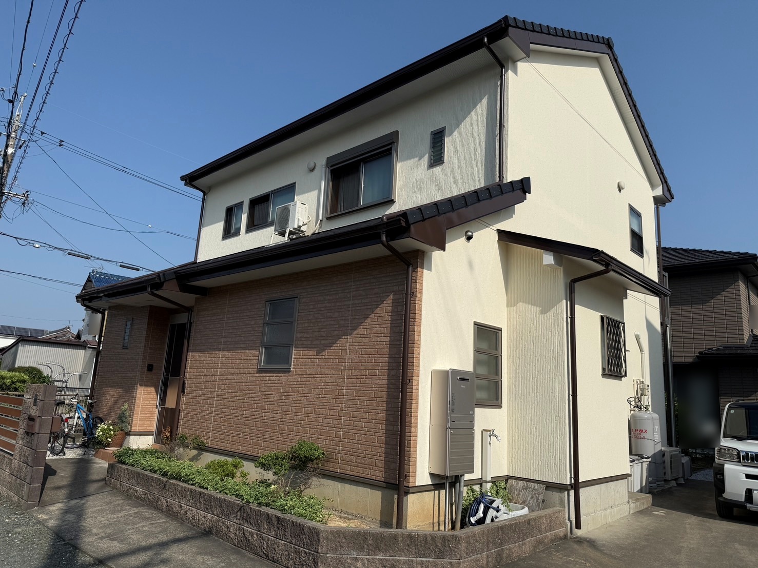 豊川市篠束町での外壁塗装工事M様