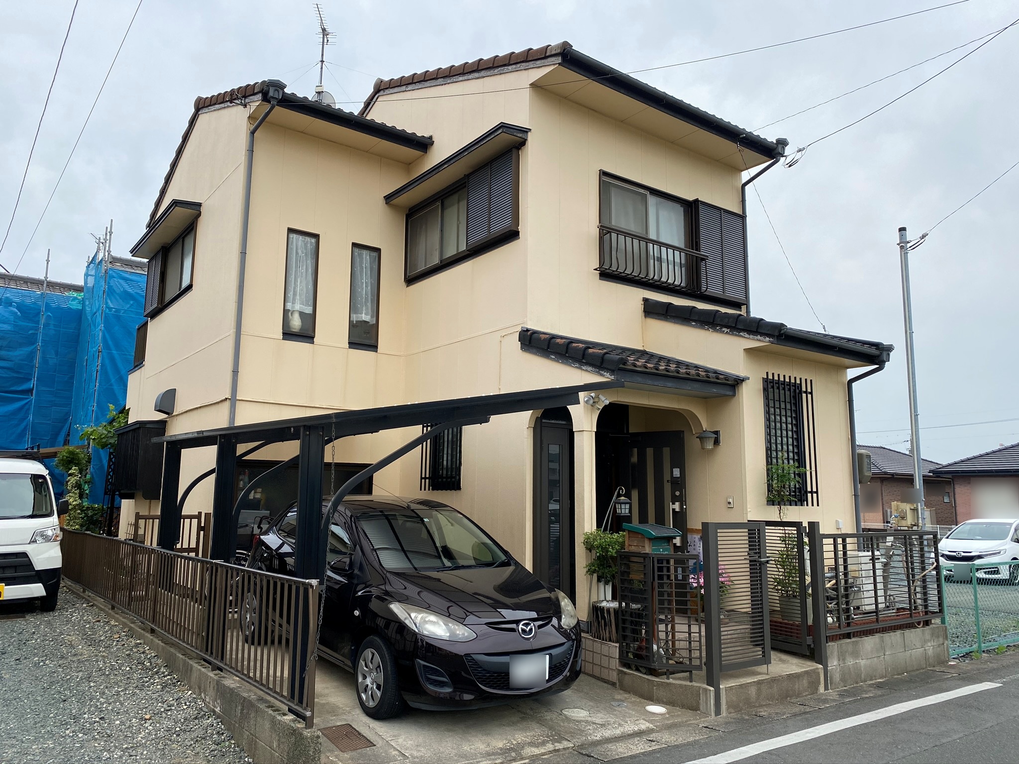 豊川市本野町 屋根・外壁塗替え事例【オレンジ系】