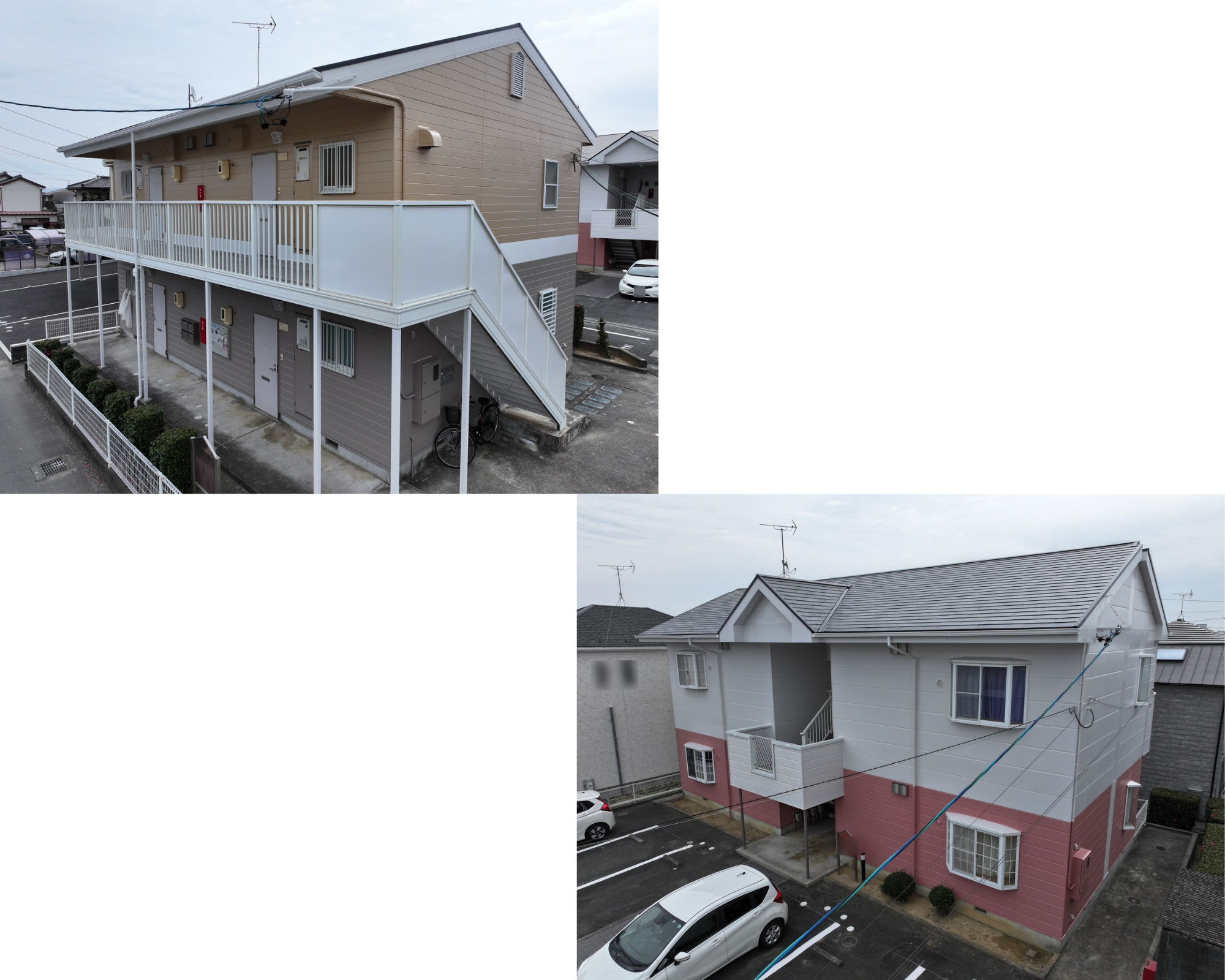 【豊川市美園】ハイツ佐脇原 屋根・外壁塗装工事｜色分けで印象一新＋付帯・区画線までトータル改修