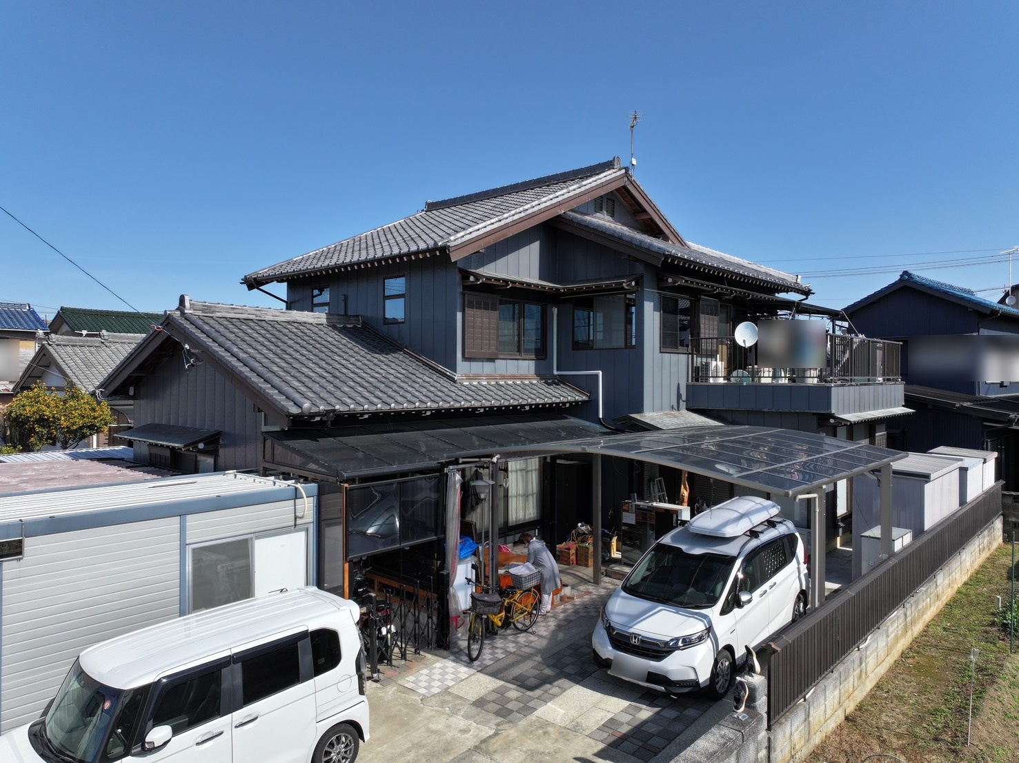 【豊川市蔵子】外壁塗装M様｜フッソUVコート艶有でグレー系に一新