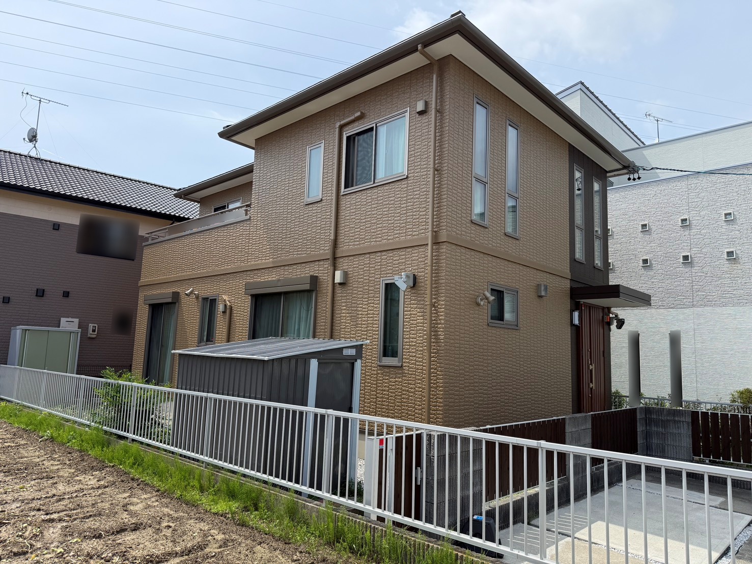 豊川市大橋町｜トヨタホーム築15年の外壁塗装【ブラウン系】