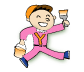 刷毛を持った塗装職人のイラスト