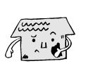 ひび割れて傷んだ家のイラスト